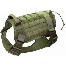 Ensoleille - Harnais Tactique Pour Chien Sans Traction - Armygreen, l, Harnais Militaire Réfléchissant Pour Chien Avec Poignée, Gilet De Service Pour