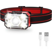 Ensoleille - Lampe frontale led rechargeable, lampe frontale de camping, étanche, super lumineuse, lampe frontale de randonnée pour course à pied,