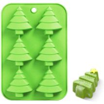 Moulle Silicone Noel Chocolat Sapin de Noël Moule à Bonbons Moule à Biscuits Fondants Savons diy Muffin Gelée Moule de Cuisson 2 pièces