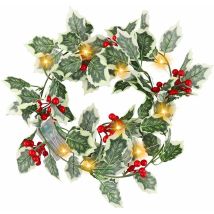 Ensoleille - Noël Guirlande Lumineuse 2M 20LED Red Berry Guirlande De Noël Guirlande Lumineuse Avec Télécommande Pour Noël Intérieur En Plein Air