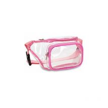 Ensoleille - Sac banane transparent étanche mignon sac banane sac de taille réglable ceinture d'argent pour femmes et hommes (rose)