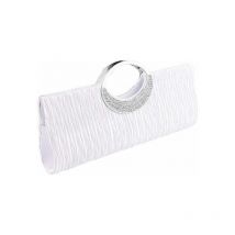 Ensoleille - Sac à main pour femme, pochette en satin clouté strass, plissé, chaîne d'épaule, sac à main de soirée