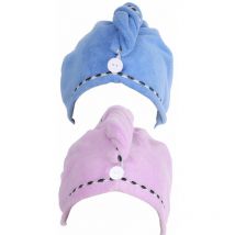 Serviettes de sechage pour cheveux a sechage rapide en microfibre douce, Violet bleu profond et leger