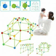 Tente pour enfants, kit de construction de cabane pour enfants DIY fort, intérieur extérieur (boule 36 bâton 51 avec tente),Fonepro