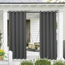 Rideaux extérieurs Jardin Patio Gazebo Rideau occultant Coupe-vent Protection uv Résistant à la moisissure, Rideaux-Ensoleillé