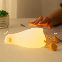 Lycxames - Enten-Nachtlichter, LED-Baby-Silikon-Enten-Nachtlicht mit Telefonhalterfunktion, wiederaufladbares Kinder-Nachtlicht, tragbares Nachtlicht