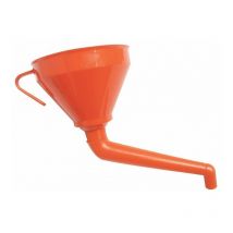 Entonnoir plastique d160 orange bec coude