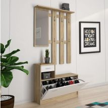 Mobile da ingresso ken rovere sonoma e bianco opaco