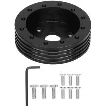 Jeffergarden - Entretoise de moyeu de volant en aluminium 1 pouce pour 5 roues à 6 trous vers adaptateur 3 trous (noir)