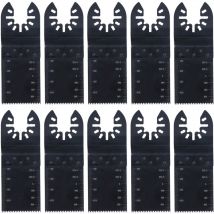 Eosnow - 10pcs oscilante cuchilla de sierra de liberación rápida de alta velocidad de acero universal herramientas alimentativas de alimentación 34 mm