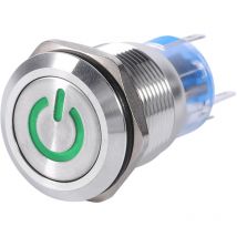 Eosnow 19 Mm 12 V-24 V Wasserdichter, Selbstsichernder, Verriegelnder Druckknopf-netzschalter Aus Edelstahl Mit Grüner Led
