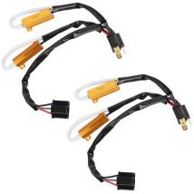 Eosnow 2 Pezzi Led Decodificatore Resistenza Di Carico Faro Per Auto Lampeggiante Cablaggio Senza Errori Per H4