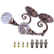 Eosnow 2 x Metall-Kristallglas-Vorhanghalter für Wand, Fenster, Drapierung, Raffhalter, Haken, Aufhänger, Rotbronze