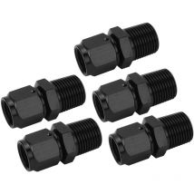 Eosnow - 5 Stück 6AN-Buchse auf 3/8 NPT-Stecker-Adapter, Aluminiumlegierung, schwarz, einfach austauschbarer gerader 6AN auf 3/8 NPT-Schlauchadapter