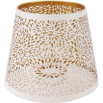 Eosnow - Abat-jour E27 E26, motif de fleurs sculptées blanches, Design moderne en fer, Installation facile, abat-jour d'ampoule pour la maison et le