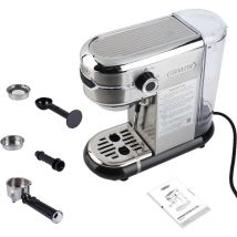 Eosnow - Cafetera compacta con sistema de espumado de leche, control táctil, 19 bares, para una o dos porciones, apagado automático, máquina