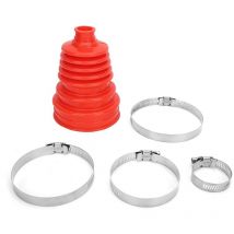 Jeffergarden Universal Silicone cv Axle Boot Dust Cover Ball Head Constant Speed Round Clamp KitRed