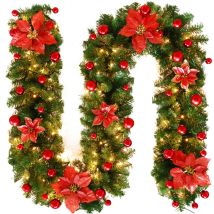Eosnow - Décoration de Noël en rotin de 2,7 m,décorations pour sapin de Noël,ensemble de guirlandes,30 lumières