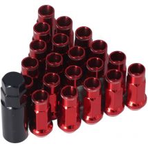 Crous de roue en métal M12x1.25, 20 pièces, accessoires universels de voiture de remplacement pour Mitsubishi rouge - Eosnow