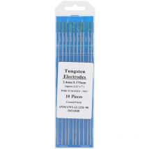 Eosnow - lectrodes en tungstène pur wp, pointe verte pour le soudage ac Tig, 2.4x175mm, 10 pièces