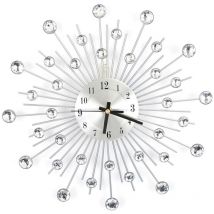 Eosnow - Horloge murale en métal cloutée de diamant de luxe à la mode, décor de salon et de chambre à coucher