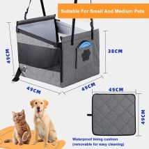 Eosnow Hunde-autositz, Wasserdicht, Verstellbar, Hängematte Für Tragbare, Faltbare Reisetaschen, Kleine Bis Mittelgroße Hunde, Waschbar