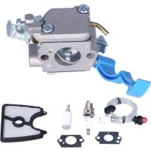 Eosnow - Kit de filtro de combustible de filtro de aire de carburador para Husqvarna 125B 28cc 2 tiempos 170 mph soplador de gas neumático de mano