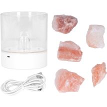 Jeffergarden Lampe de Table innovante USB, purificateur d'air, lumière salée en cristal, décoration de chambre à coucher