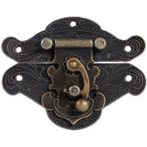 Eosnow - Loquet décoratif Antique rétro Vintage, plaque de verrouillage de poitrine pour bote à bijoux en bois l