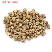 Eosnow - M2.5 Cilindro de latón condenado redondo moldeado en inserto tuercas incrustadas (M2.543.5 100pcs)