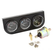 Eosnow - ldruckmesser, 3-in-1, einfach ablesbare Hintergrundbeleuchtung, hochempfindliches Dreifachmessgerät-Set, 12 v, für lkw, Marine, Auto