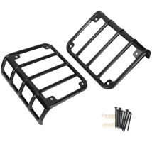 Prenfle - Eosnow Par de protectores de cubierta de lámpara de luz trasera para Jeep Wrangler jk 2007-2017, color negro