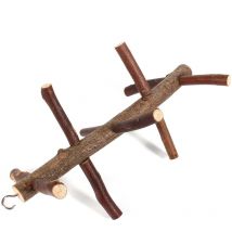 Jeffergarden Perroquets oiseaux perchoirs Cage support jouet suspendu Branches d'activité en bois escalade escaliers