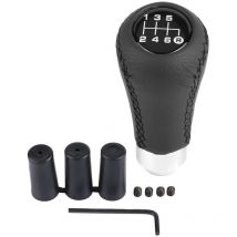 Eosnow Pommeau de levier de vitesse universel pour véhicule de voiture, 6 vitesses, levier de vitesse en PU avec 3 tuyaux, noir
