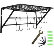 Eosnow Portapentole sospeso in metallo nero montato a parete con 10 ganci organizer da cucina