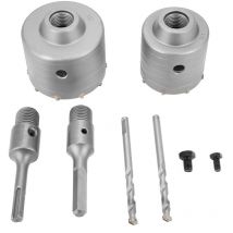 Punta da trapano per sega a tazza da muro sds Plus in acciaio legato da 65/80 mm per pietra di cemento e calcestruzzo - Eosnow