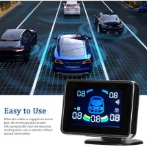 Eosnow Sensor de aparcamiento para coche Sistema de radares de marcha atrás Soporte delantero y trasero Advertencia de sonido/zumbador/silencio con 8