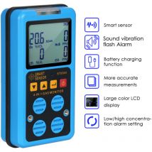 SMART SENSOR Moniteur de gaz 4 en 1 Détecteur portable rechargeable H2S O2 CO et LEL Renifleur multi-professionnel avec écran LCD Mode d'alarme Flash