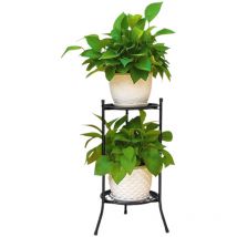 Support de plante en Pot en fer robuste, support de Pot de fleur en métal à Double couche pour plantes d'intérieur et d'extérieur