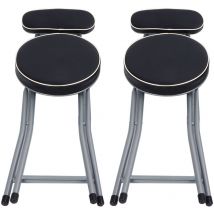 Tabouret pliant rembourré, chaise rembourrée multifonctionnelle, pour le bureau et la maison, 2 pièces - Eosnow