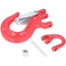 Treuil remorque chape crochet rouge 2T chargement 80 acier universel avec loquet de sécurité robuste - Eosnow