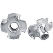 Eosnow Tuerca en T de acero al carbono galvanizado de cuatro puntas para carpintería (M6 x 50 piezas)