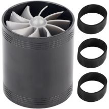 Eosnow Turbonatore di aspirazione aria per auto, turbina a doppia ventola, caricabatterie super, risparmio carburante, turbo, nero