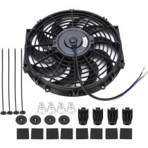 YB - Jeffergarden Ventilador de refrigeración de motor eléctrico de vaivén, delgado, Universal, de 12 pulgadas, 12V, con kit de montaje