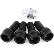 Eosnow - 4 + 1 M14 1.5MM boulon de roue en acier noir jeu d'écrous de roue avec clé