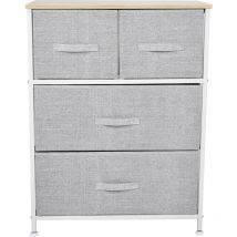 Eosnow - Armoire de rangement à 3 niveaux avec 4 tiroirs, tour de rangement amovible pour la maison et le salon