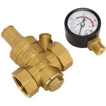 Eosnow - Régulateur de pression d'eau réglable en laiton DN20, réducteur avec jauge