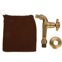 Rubinetto monocomando vintage in ottone massiccio per rubinetto dell'acqua a parete per lavatrice (lungo) - Eosnow