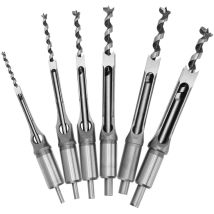 Eosnow - Lot de 6 Forets à Trou Carré, Bédanes Creux en Acier Outils de Menuiserie Set,pour Scie Cloche Carrée Forets à Bois Trou Carré Foret Trou de