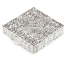 Coussin de sol beige et blanc en coton 40 cm